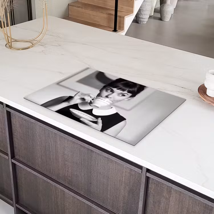 Portret - Thee - Vrouw Inductie beschermer vinyl 3mm klein -sfeer8