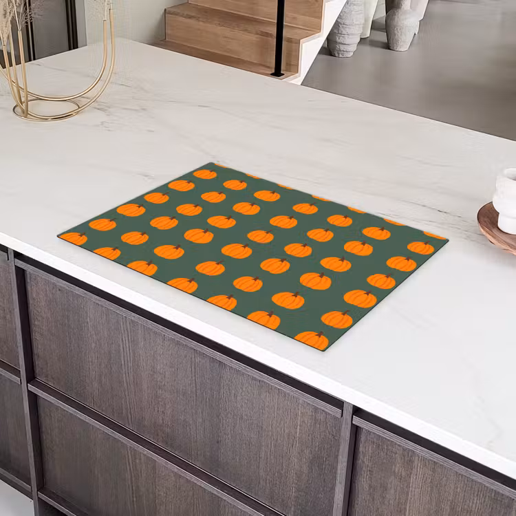 Pompoen - Patroon - Oranje Inductie beschermer vinyl 3mm klein 276 -sfeer8