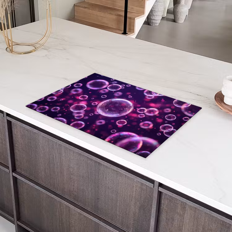 Paars - Bubbels - Schuim Inductie beschermer vinyl 3mm klein -sfeer8