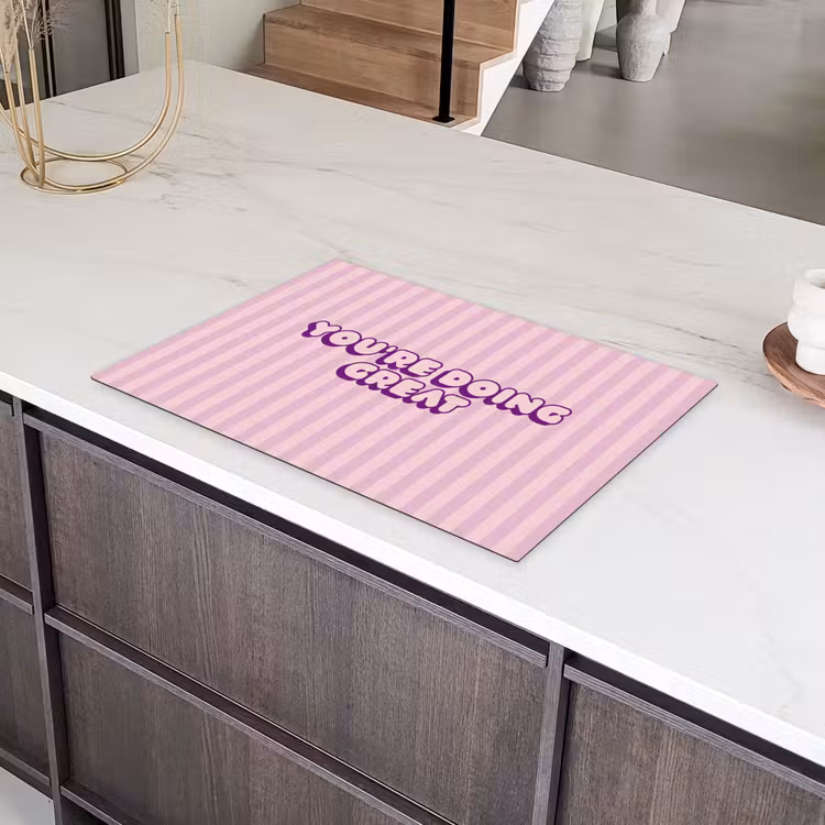 Paars - Strepen - You're doing great - Schaduw Inductie beschermer vinyl 3mm klein -sfeer8