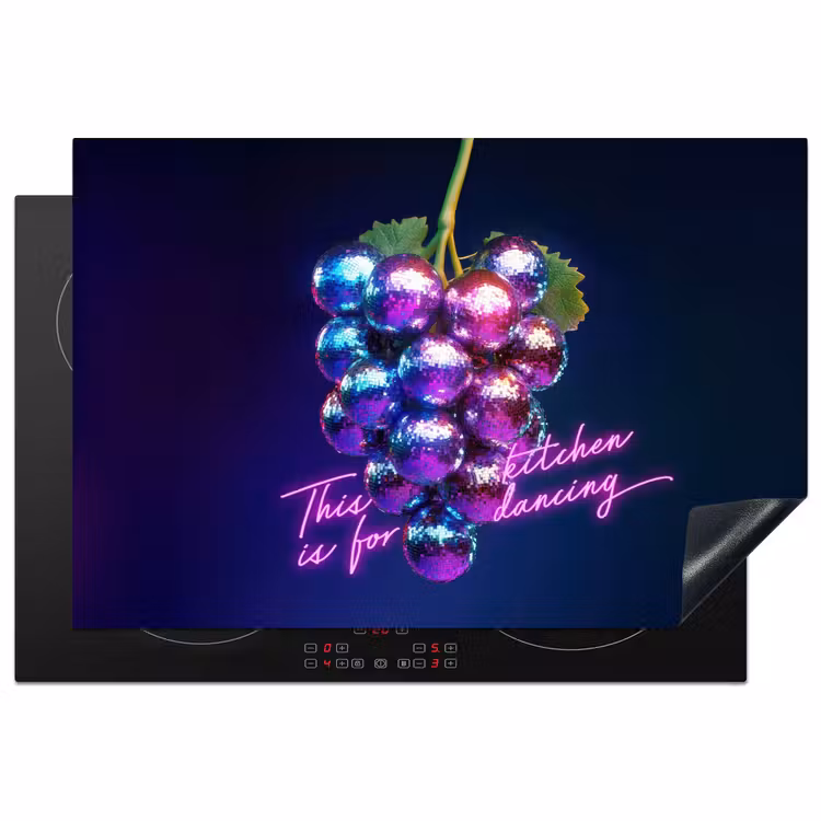 Quote - Neon - Disco - Druiven Inductie beschermer vinyl 3mm klein -3d