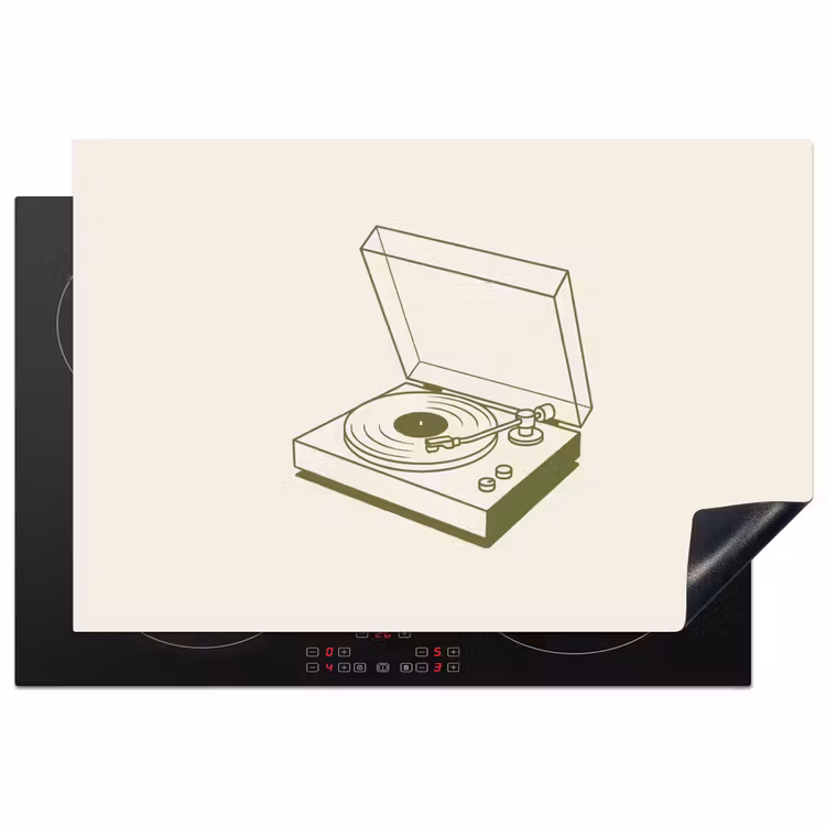 Platenspeler - Vinyl - Muziek - Minimalistisch - Groen Inductie beschermer vinyl 3mm klein -3d