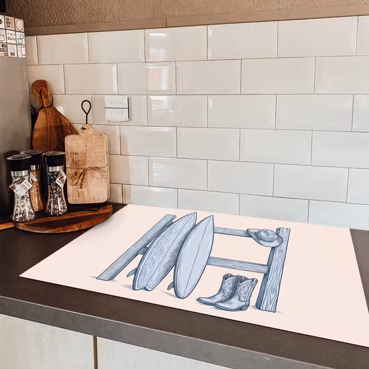 Recreatie - Kleding - Avontuur - Illustratie - Zomer Inductie beschermer vinyl 3mm klein -sfeer3