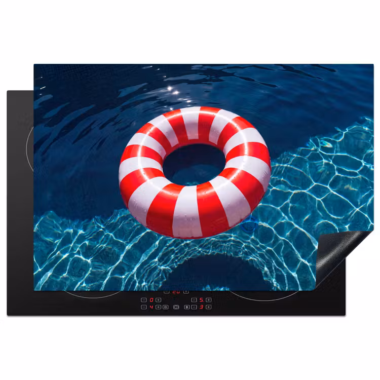 Recreatie - Water - Zomer - Rood - Wit Inductie beschermer vinyl 3mm klein -3d