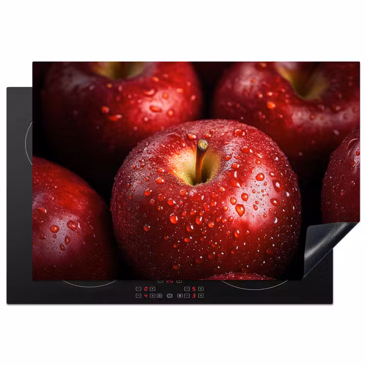 Rood - Appels - Fruit Inductie beschermer vinyl 3mm klein -3d