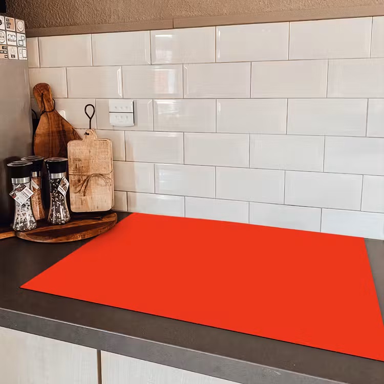 Rood - Kleur - Effen Inductie beschermer vinyl 3mm klein 276 -sfeer3