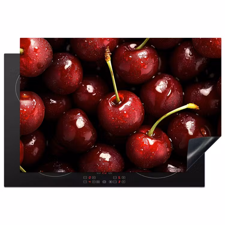 Rood - Fruit - Kersen Inductie beschermer vinyl 3mm klein -3d