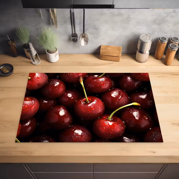 Rood - Fruit - Kersen Inductie beschermer vinyl 3mm klein -sfeer5