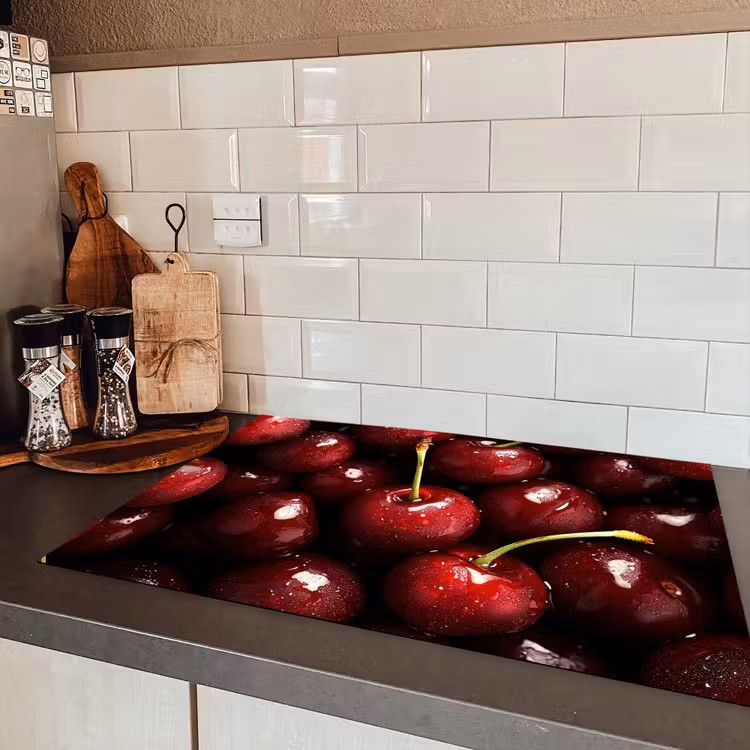 Rood - Fruit - Kersen Inductie beschermer vinyl 3mm klein -sfeer3