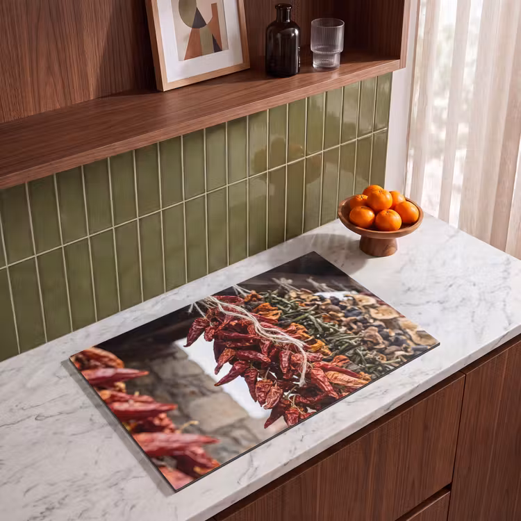 Induction Hob Cover - Red Peppers - Food - Rode pepers - Eten Inductie beschermer vinyl 3mm klein
