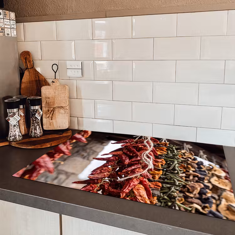 Induction Hob Cover - Red Peppers - Food - Rode pepers - Eten Inductie beschermer vinyl 3mm klein