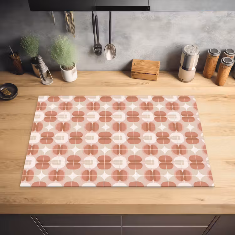 Retro - Klassiek - Roze Inductie beschermer vinyl 3mm klein 276 -sfeer5