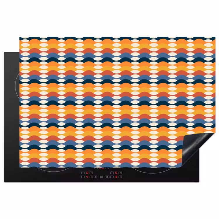 Retro - Disco - Golven - Multi Inductie beschermer vinyl 3mm klein 276 -3d