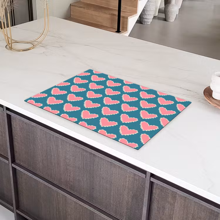 Retro - Hartjes - Patroon Inductie beschermer vinyl 3mm klein 276 -sfeer8