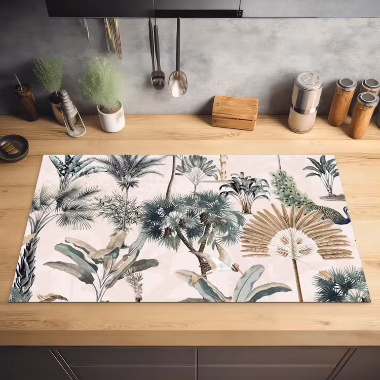 Retro - Jungle - Natuur - Dieren Inductie beschermer vinyl 3mm middel -sfeer5