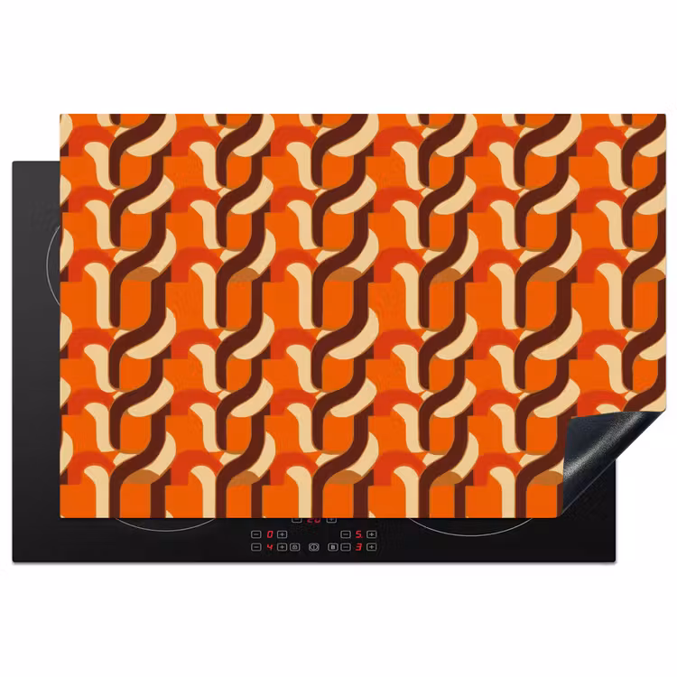 Retro - Modern - Kleurrijk Inductie beschermer vinyl 3mm klein 276 -3d