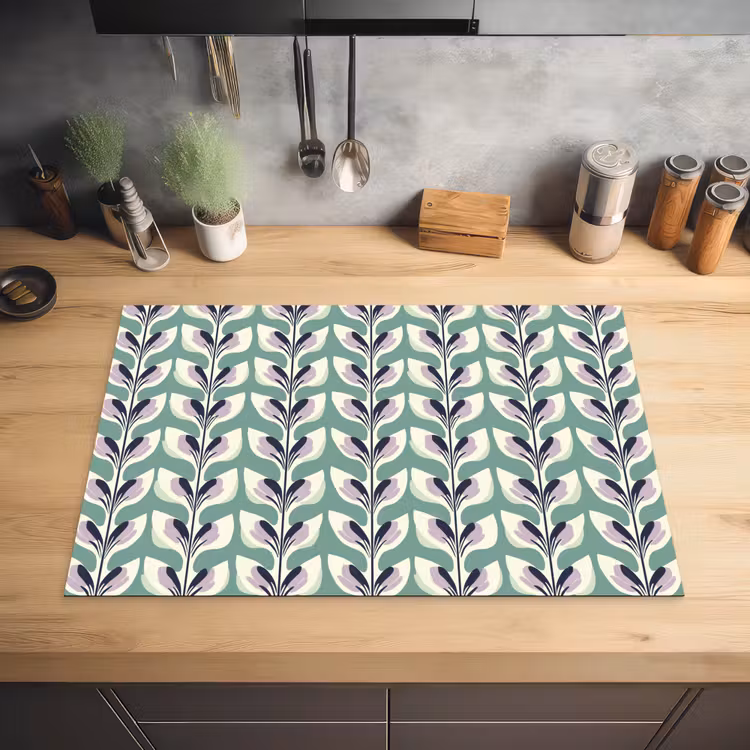 Retro - Modern - Groen Inductie beschermer vinyl 3mm klein 276 -sfeer5