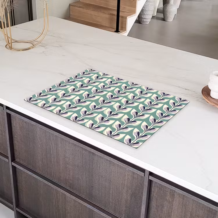 Retro - Modern - Groen Inductie beschermer vinyl 3mm klein 276 -sfeer8