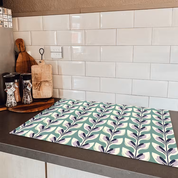 Retro - Modern - Groen Inductie beschermer vinyl 3mm klein 276 -sfeer3