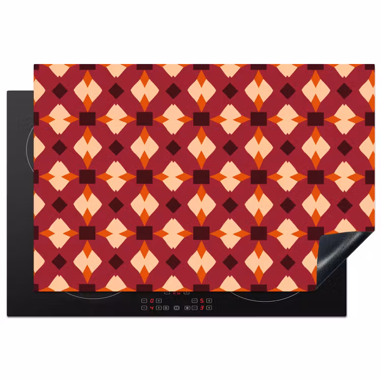 Retro - Patroon - Kleurrijk Inductie beschermer vinyl 3mm klein 276 -3d
