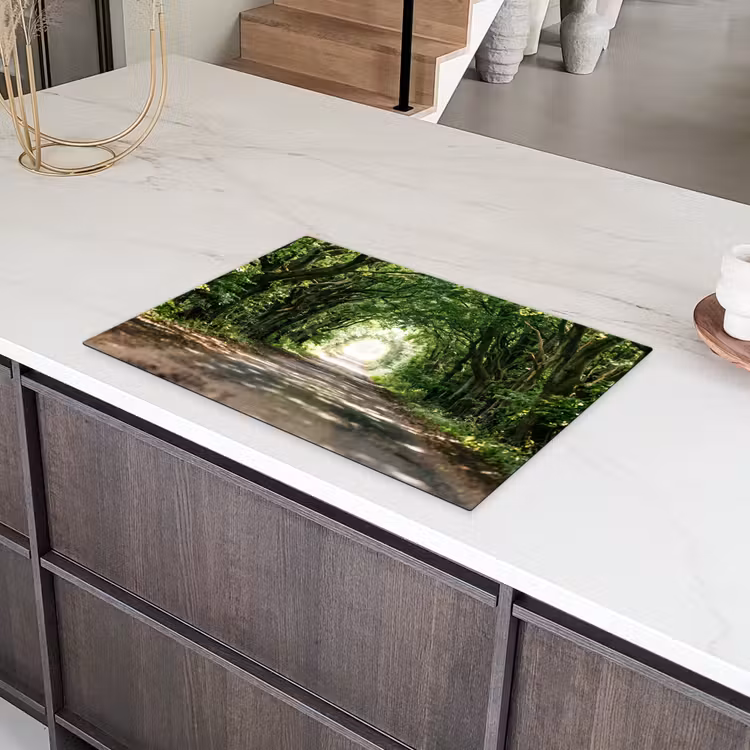 Weg - Bomen - Natuur - Groen Inductie beschermer vinyl 3mm klein -sfeer8