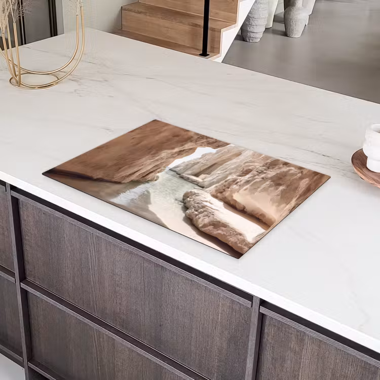 Rotsen - Zee - Zand - Kloof Inductie beschermer vinyl 3mm klein -sfeer8