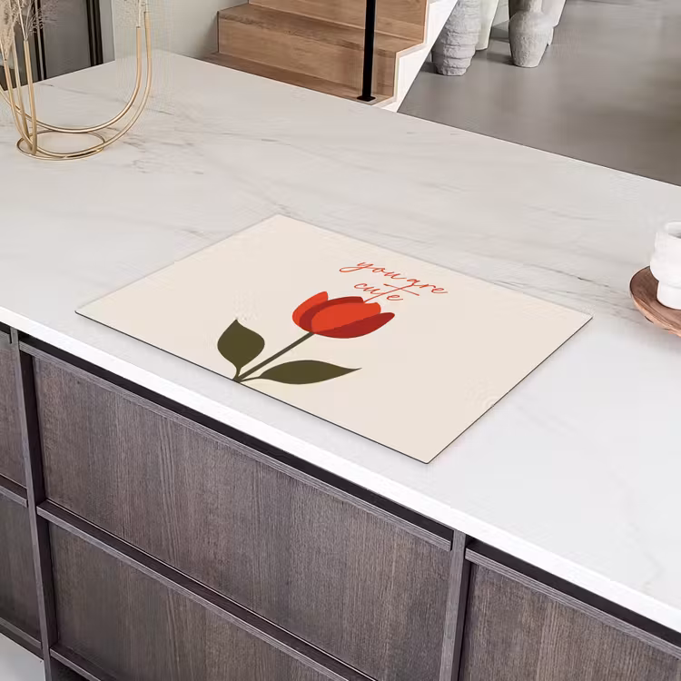 Roos - Rood - Bloem - Valentijn Inductie beschermer vinyl 3mm klein -sfeer8
