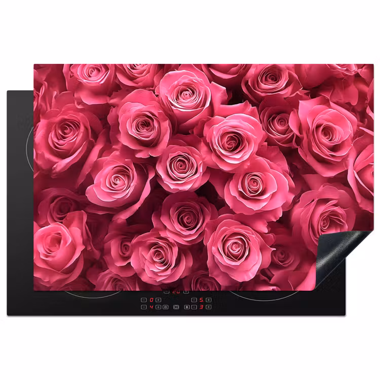 Rozen - Pink - Bloem Inductie beschermer vinyl 3mm klein -3d
