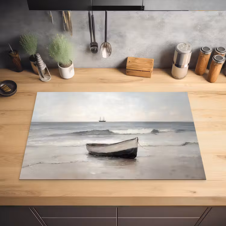 Roeiboot - Zee - Horizon Inductie beschermer vinyl 3mm klein -sfeer5