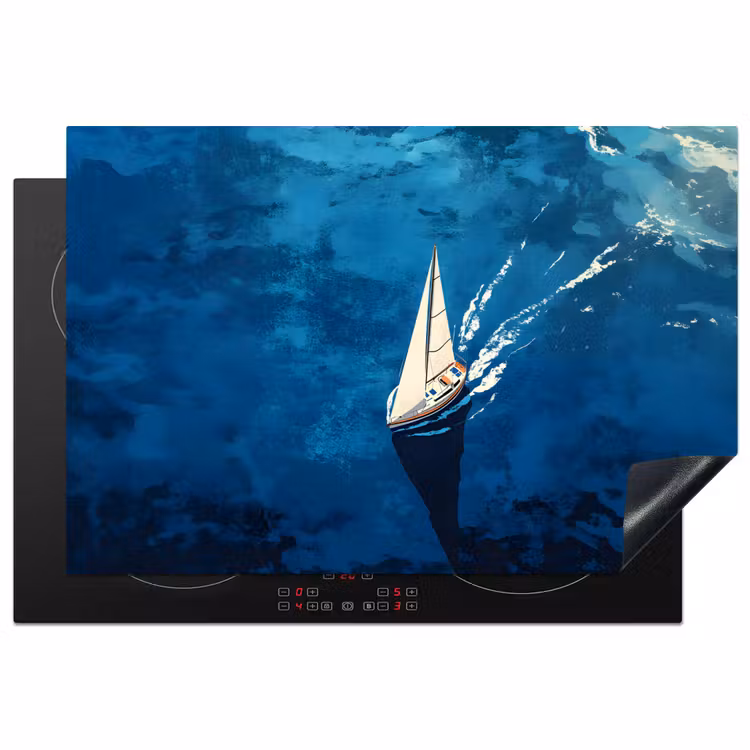 Zeilboot - Water - Abstract - Schaduw Inductie beschermer vinyl 3mm klein -3d