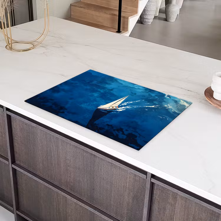 Zeilboot - Water - Abstract - Schaduw Inductie beschermer vinyl 3mm klein -sfeer8
