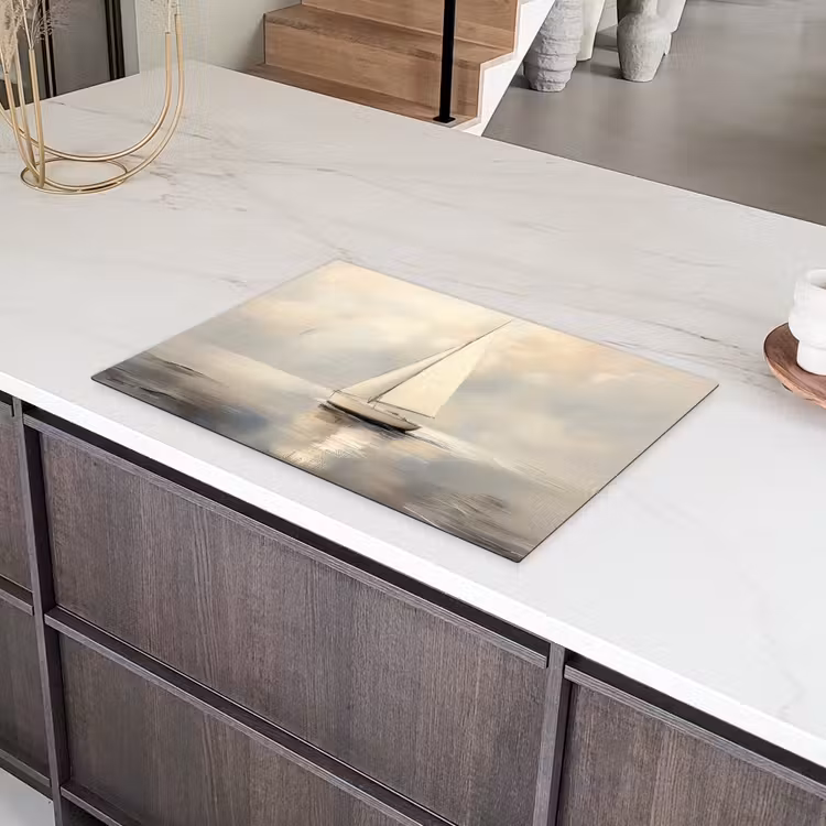 Zeilschip - Zee - Bewolkt Inductie beschermer vinyl 3mm klein -sfeer8