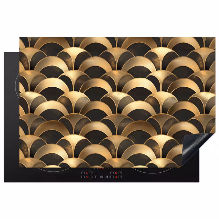 Schubben - Structuur - Goud Inductie beschermer vinyl 3mm klein 276 -3d