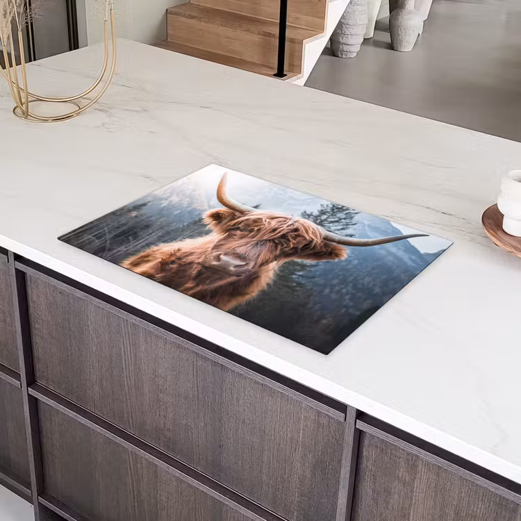 Schotse hooglander - Koe - Dieren - Berg - Natuur Inductie beschermer vinyl 3mm klein -sfeer8