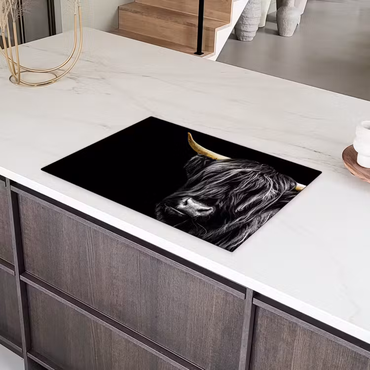 Schotse hooglander - Goud - Vacht - Dieren - Koe Inductie beschermer vinyl 3mm klein -sfeer8