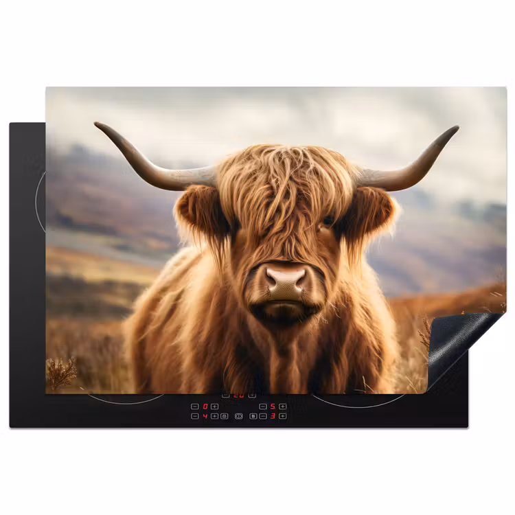 Schotse hooglander - Landschap - Dier Inductie beschermer vinyl 3mm klein -3d