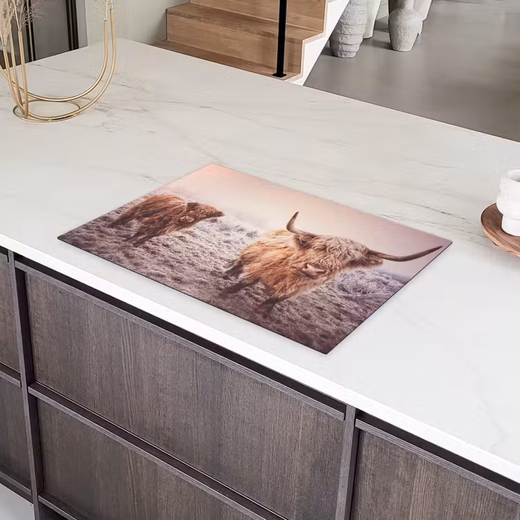 Schotse hooglanders - Licht - Lucht - Natuur Inductie beschermer vinyl 3mm klein -sfeer8