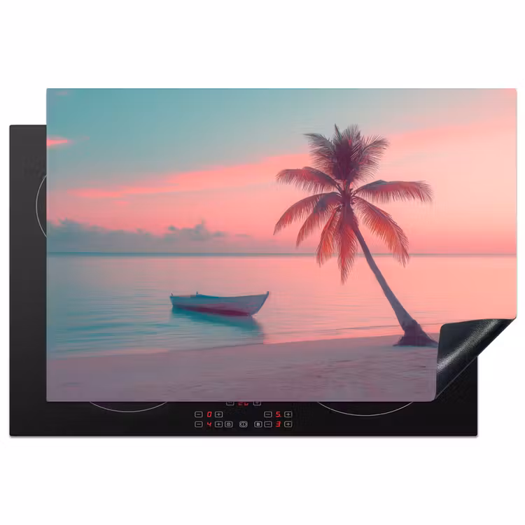 Zee - Boot - Zonsondergang Inductie beschermer vinyl 3mm klein -3d