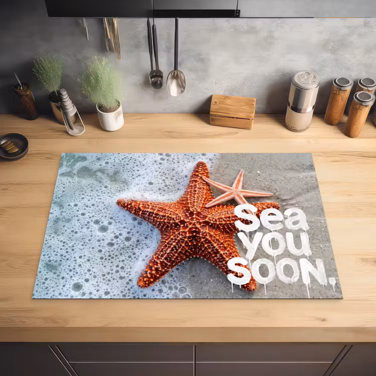 Sea you soon - Zeester - Zee Inductie beschermer vinyl 3mm klein -sfeer5
