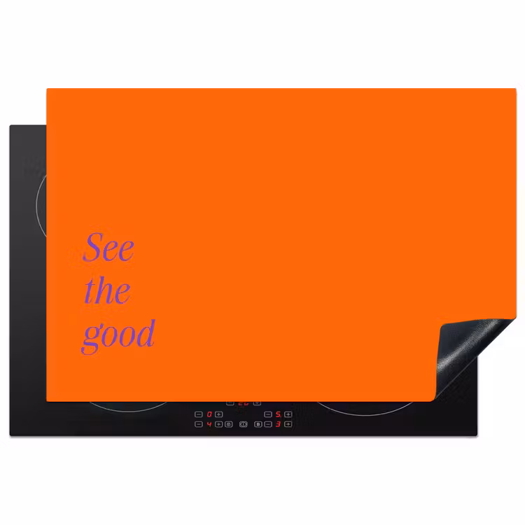 See te good - Paars - Oranje Inductie beschermer vinyl 3mm klein -3d