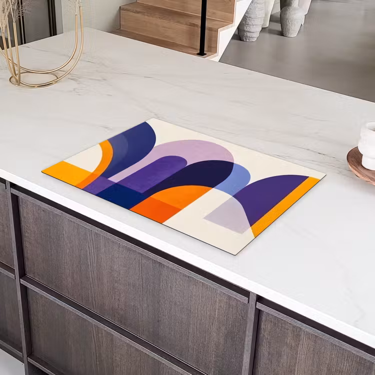 Vormen - Abstract - Grafisch - Oranje Inductie beschermer vinyl 3mm klein -sfeer8