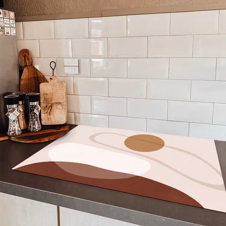 Induction Hob Cover - Shapes - Organic - Art - Vormen - Organisch - Kunst Inductie beschermer vinyl 3mm klein