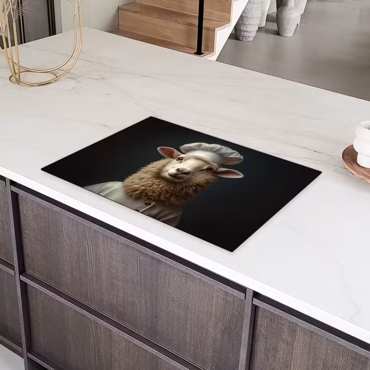 Schaap - Wol - Kok Inductie beschermer vinyl 3mm klein -sfeer8