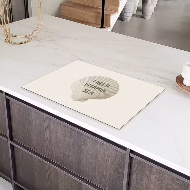 Schelp - Quote - Groen Inductie beschermer vinyl 3mm klein -sfeer8