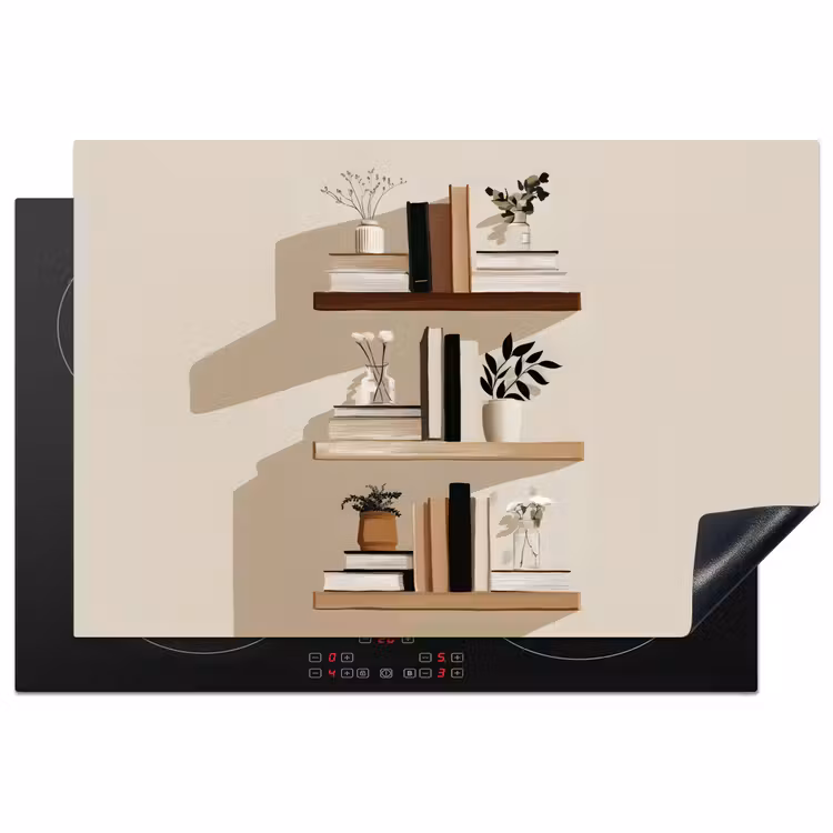 Plankjes - Boeken - Vaasjes - Planten Inductie beschermer vinyl 3mm klein -3d