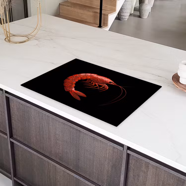 Garnaal - Rood - Dieren Inductie beschermer vinyl 3mm klein -sfeer8