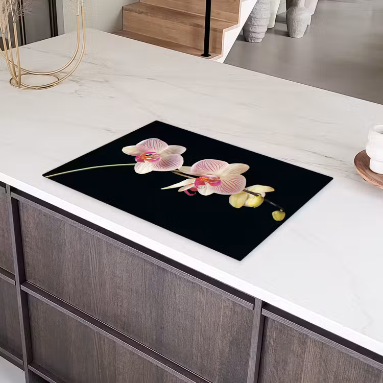 Getekende Schoonheid van Orchideeën Inductie beschermer vinyl 3mm klein -sfeer8