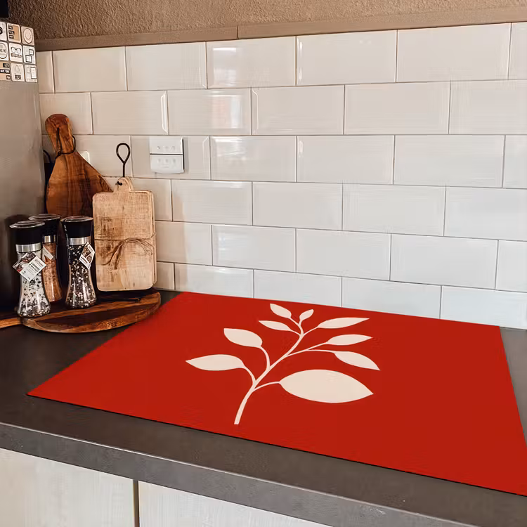 Silhouet - Bladeren - Tak Inductie beschermer vinyl 3mm klein -sfeer3