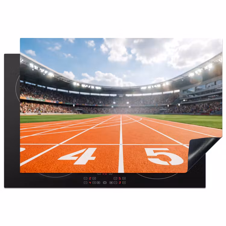 Sintelbaan - Stadion - Sport -Oranje Inductie beschermer vinyl 3mm klein -3d