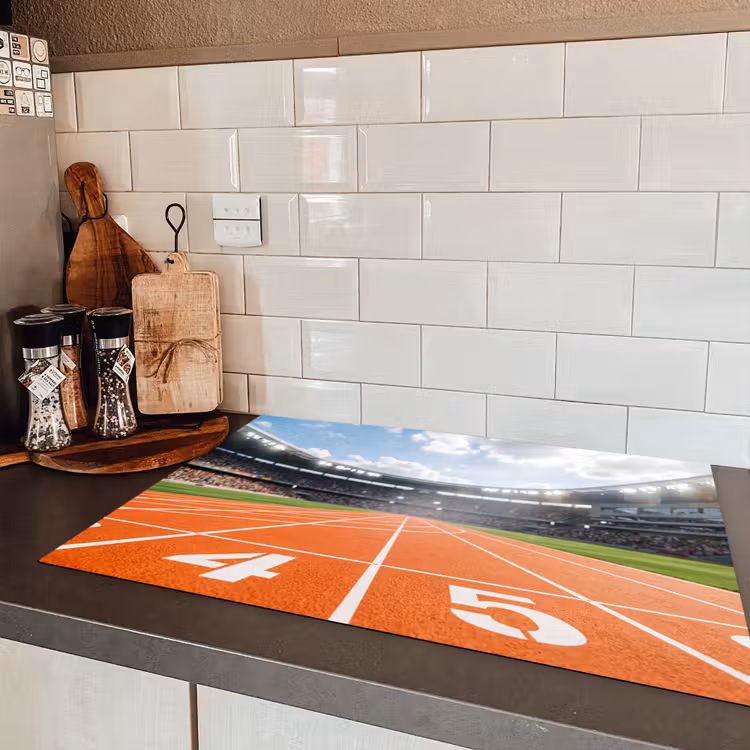 Sintelbaan - Stadion - Sport -Oranje Inductie beschermer vinyl 3mm klein -sfeer3